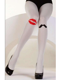 Collant rigolo bisoux moustaches