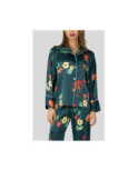 Pyjama HN Satin imprimé fleurs Verdies