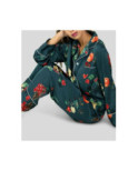 Pyjama HN Satin imprimé fleurs Verdies