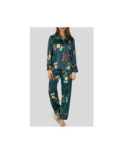 Pyjama HN Satin imprimé fleurs Verdies