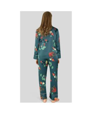  Pyjama élégant soyeux H et Nathalie imprimé fleuri vert