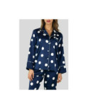 Pyjama marine Flocons Satiné  HN