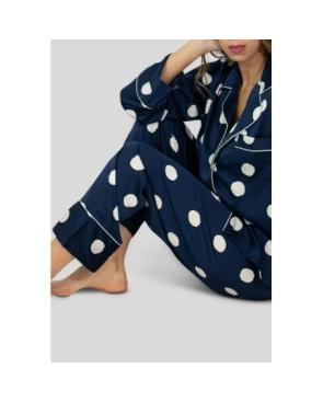 Pyjama marine Flocons Satiné  HN