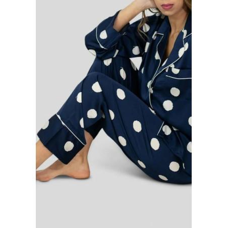 Pyjama marine Flocons Satiné  HN