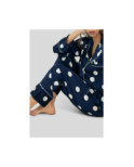 Pyjama marine Flocons Satiné  HN
