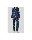 Pyjama marine Flocons Satiné  HN