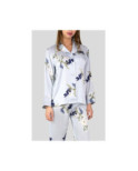 Pyjama Soyeux Gris fleuri HN