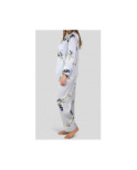 Pyjama Soyeux Gris fleuri HN