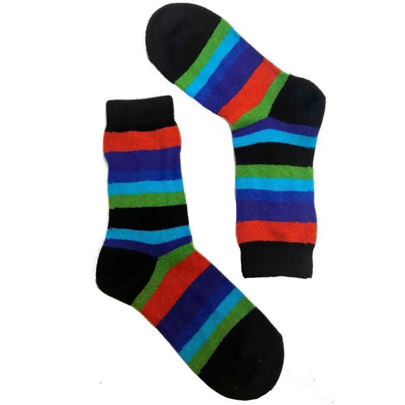 Chaussettes rebord Plissée lurex turquoise profil