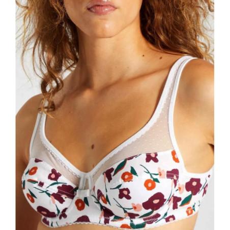 Soutien gorge coton bio dim armature fleuri
