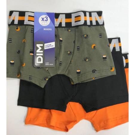 3 Boxers Dim Enfant Kaki Yum Yum