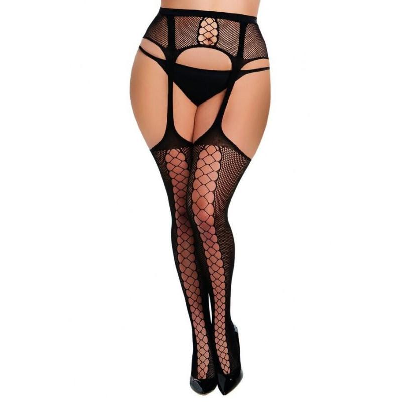 Collant Porte jarretelles resille Curvy Obsessive