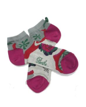 Socquette Berthe aux grands Pieds fleurs courronnées