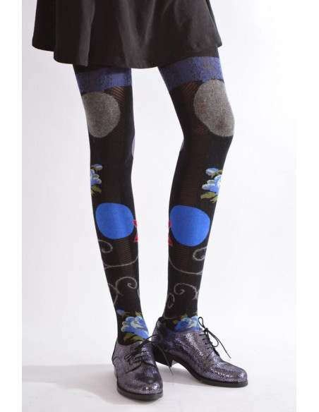 Collant chaud Fil de joie lotus bleu face