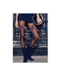 Collant Berthe aux gands Pieds Fleurs de Printemps Noir rouge
