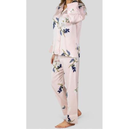 Pyjama HN satin rose Fleuris