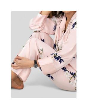  pyjama HN soyeux rose fleuri