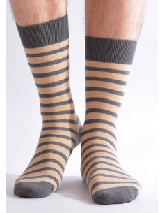 Chaussettes Hom rayures ego beige