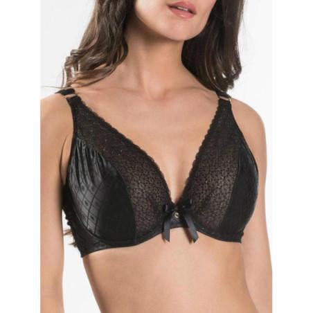 Soutien gorge Aubade Satin et dentelle plongeant