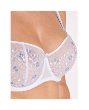  Soutien gorge décolleté Aubade Fleurs blanc beu