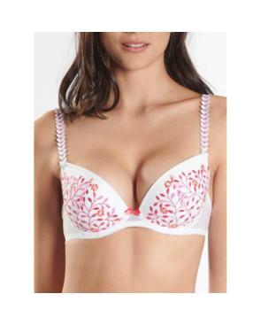 Soutien gorge Push up Aubade Fleur de cristal blanc rose