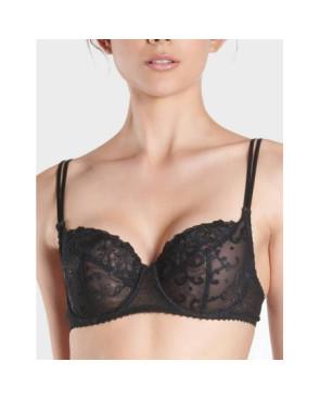 soutien gorge Aubade Décolleté noir effet de soie