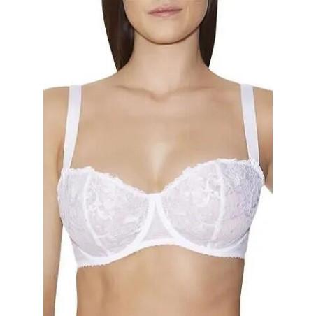 Soutien gorge Aubade Balconnet Effet de soie blanc