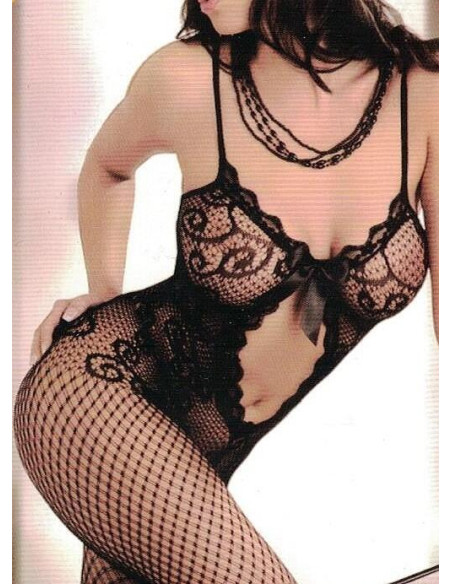 Collant intégral Resille décolleté dentelle