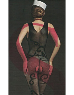 Collant Combianaison résille veloute florale 2