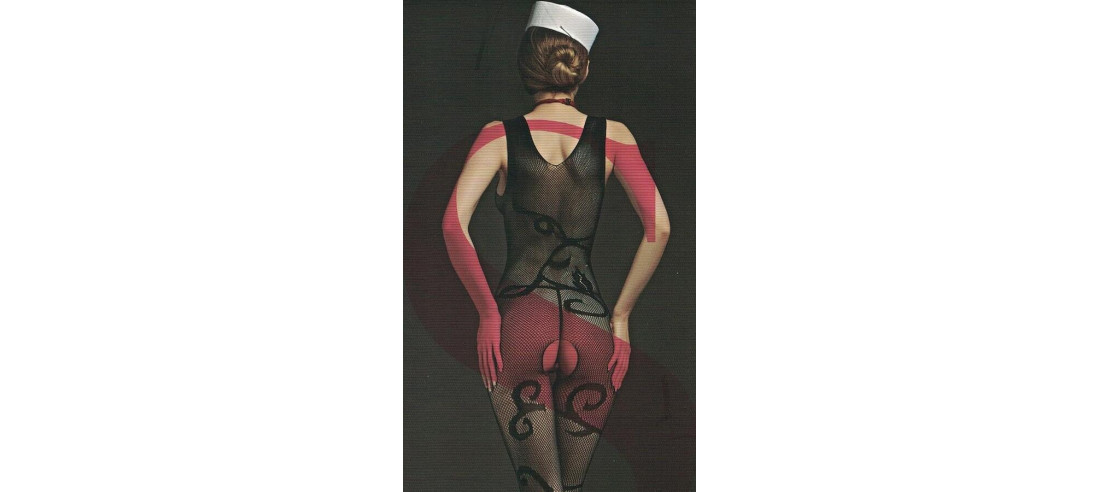 Collant Combianaison résille veloute florale