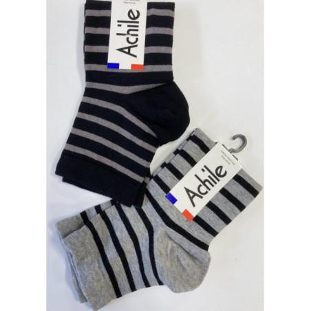 Socquettes Homme Achile rayures Mariner