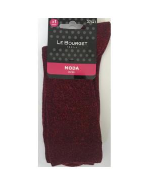 Chaussettes Le Bourget non comprimante Lurex rouge