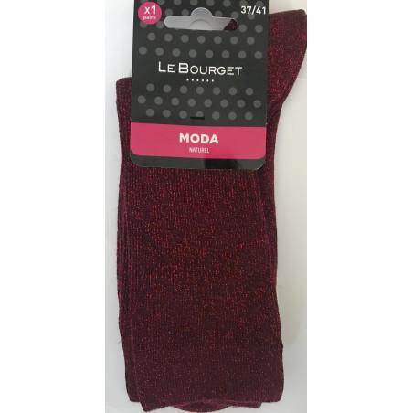 Chaussettes Le Bourget non comprimante Lurex rouge