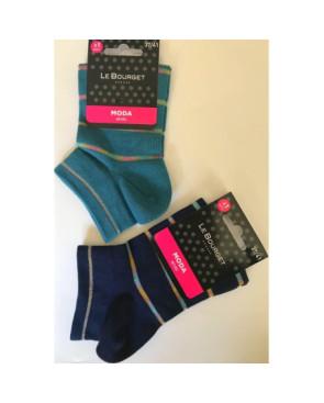 assortiment de chaussettes courtes coton naturel rayures chics