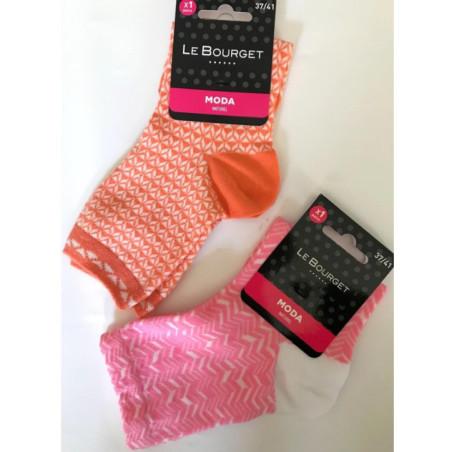 Lot de 2 paires de chaussettes Le Bourget Mosaique d été sucré