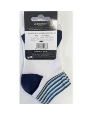 Socquette Le Bourget Blanc rayures Mariner