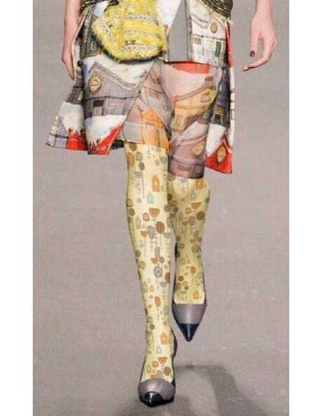 Collant imprimé petite maison fleurie