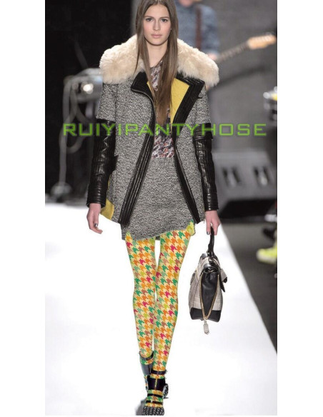 Collant imprimé pied de poule défilé