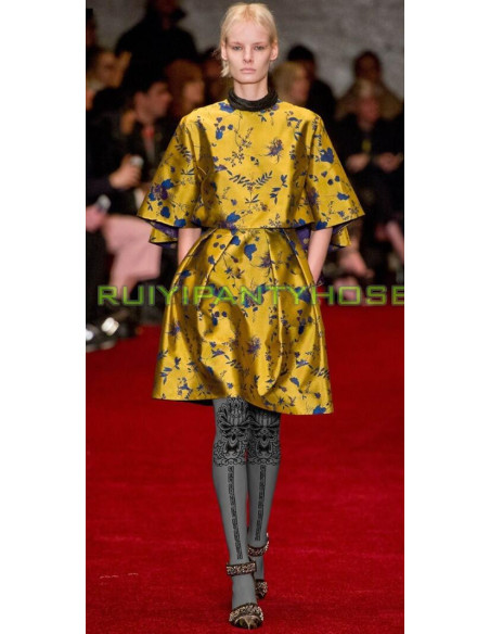 Collant opaque Imprimé gris défilé de mode