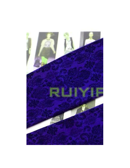 Collant imprimé fleurs baroque indigo