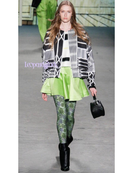 Collant opaque imprimé ungle tropicale défilé