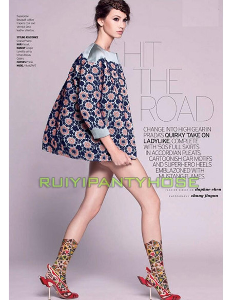 Collant Tatouage mosaique de triangle défilé couture