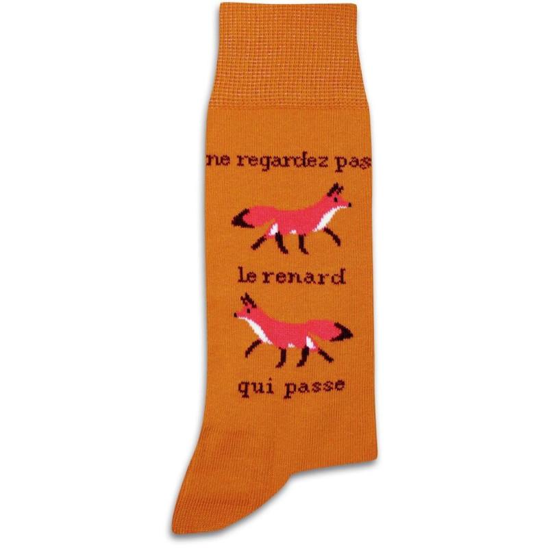 Chaussettes Pom de Pin ne regardez pas le renard