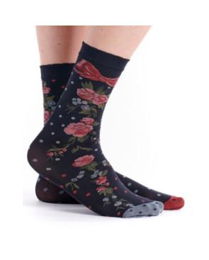 Chaussettes Fil de jour Lycra Plumetis Fleuri