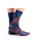 Socquette Fil de Jour bleuette Fleuri