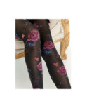 Collant Fil de jour oiseau à bouquet fleuri