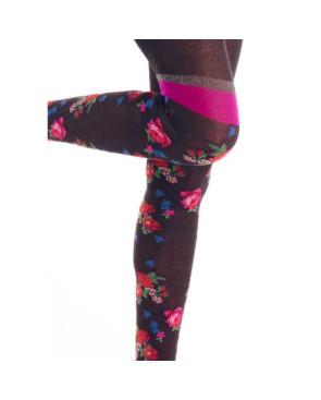 Collant Fil de Jour Brun Foulard bleuet