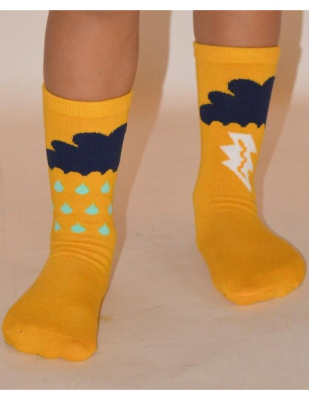 Chaussettes Pluie et Orage jaune