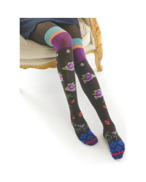  Collant-hiver-fil-de joie-Coton-choco-bouquet-de-lilas-fil0391