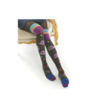 Collant Fil De Jour chocolat fleuris